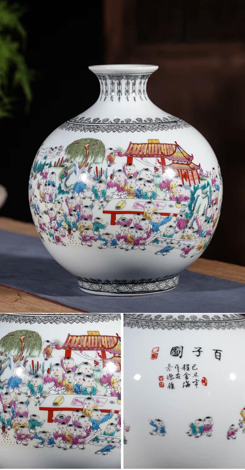 Jingdezhen ceramics powder enamel the ancient philosophers figure vase flower arranging Chinese style household furnishing articles, the sitting room porch TV ark, adornment