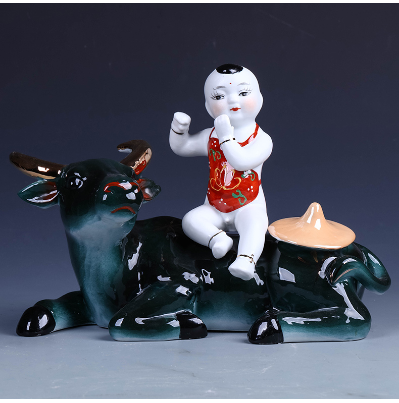 Jingdezhen ceramics furnishing articles home wine TV ark adornment of I sitting room boy ride to arts and crafts