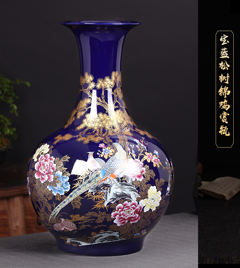 Jingdezhen ceramics of large vases, flower arranging large new Chinese style home sitting room adornment TV ark, furnishing articles