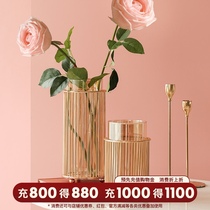  MIZ Nordic creative simple vase living room fake flower arrangement decoration Dining table light luxury decoration metal frame flower arrangement decoration