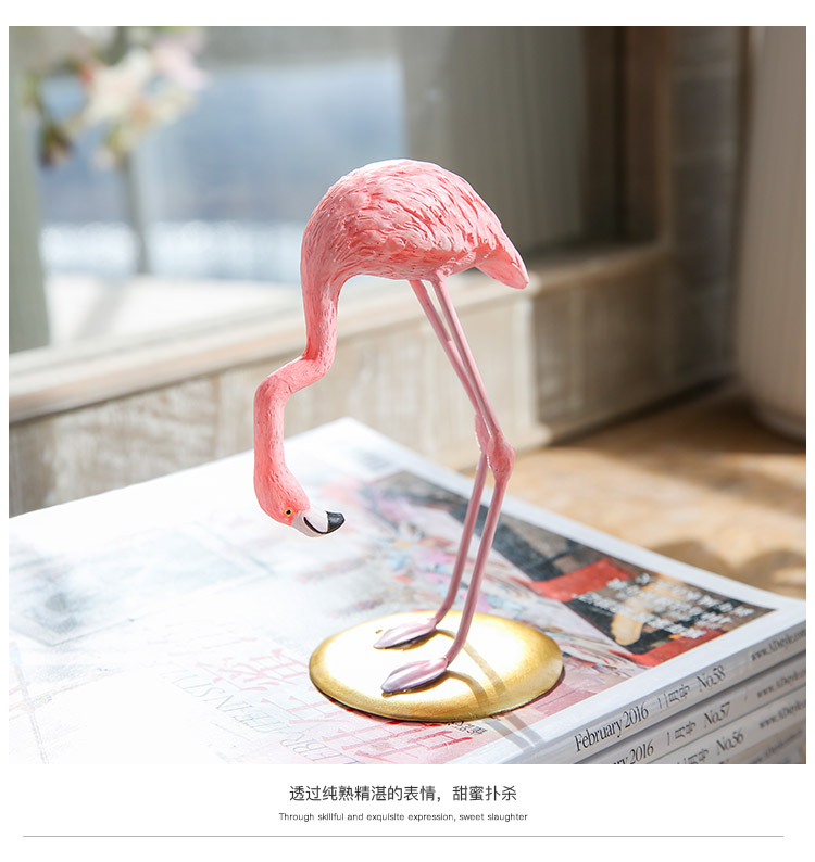 Sáng tạo ins siêu lửa flamingo đồ trang trí nhựa dễ thương phòng ngủ động vật đồ nội thất phòng khách món quà Ngày Valentine