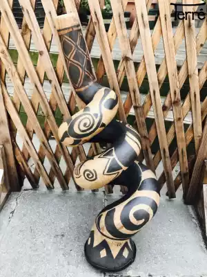 Derreterre portable roasted wood corkscrew Dijrido Didgeridoo imported Australian musical instruments