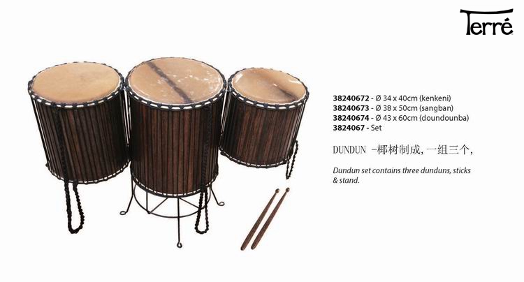 Derry Terre piers drum Dundun Africa drum coconut tree African musical instrument import percussion instrument