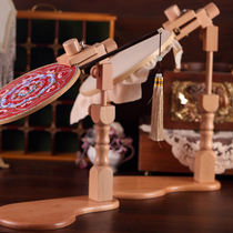 通用榉木高度可调节台式绣架十字绣框360可度旋转绣花绷刺绣工具