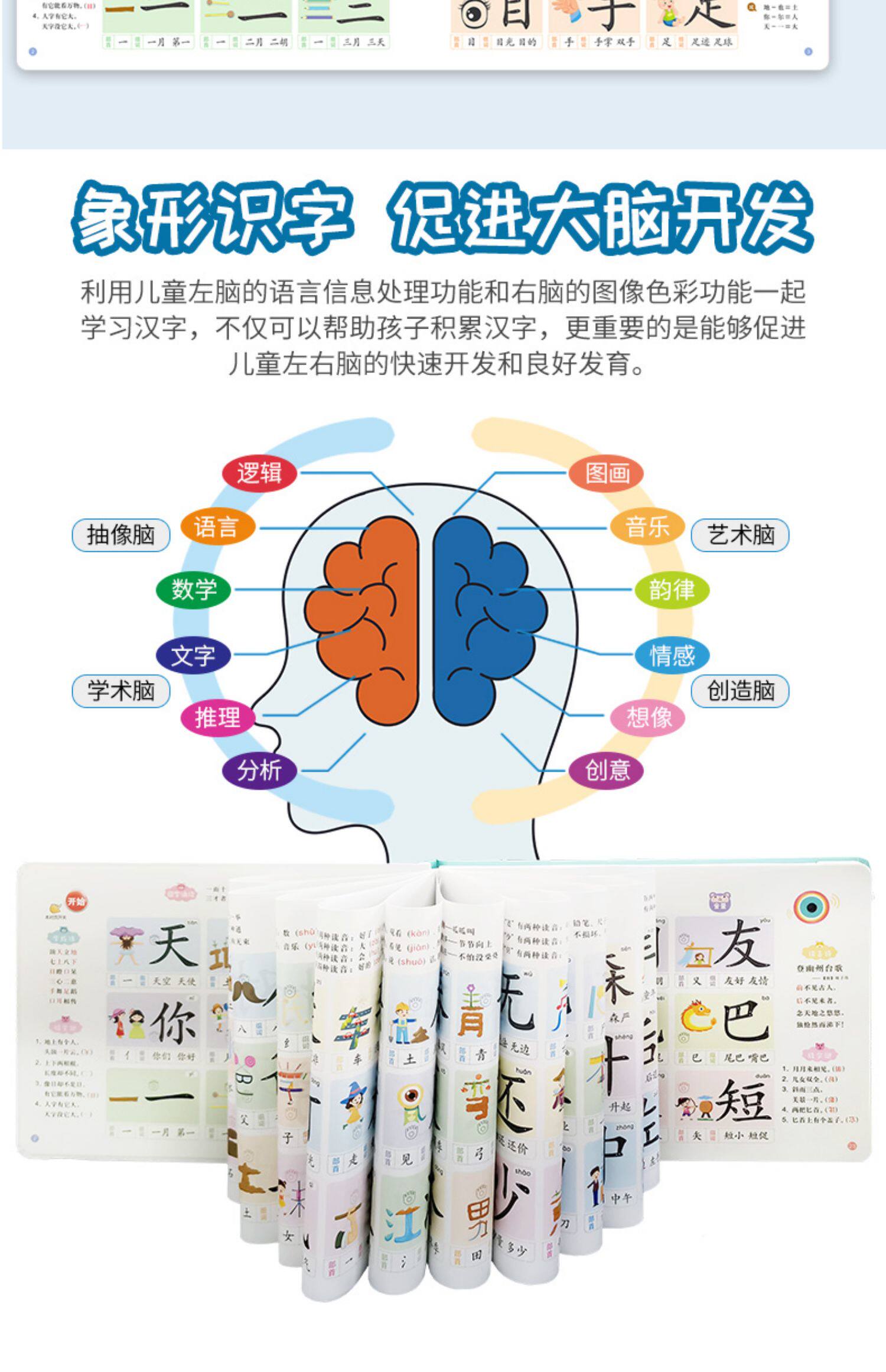 Детские обучающие компьютеры, электронные плакаты 会说话的象形识字有声书儿童早教学习点读机宝宝发声读物益智玩具