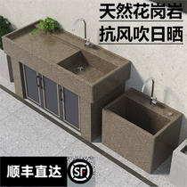 Outdoor wash basin courtyard laundry pool basin basin laundry integrated basin granite pool laundry home balcony