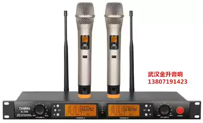 One for two household K song and dance platform conference collar clip head-mounted speech KTV handheld wireless U-segment microphone anti-howling microphone