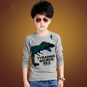 . 2020 mùa xuân cậu bé mới dài tay mùa xuân và mùa thu áo khoác trẻ em khủng long T-shirt cotton top đáy bé 2-10.