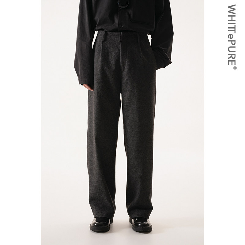 (WHITT EPURE) WP Baichuan Australian wool blend Bring your own waist loose long pants casual Western pants man-Taobao