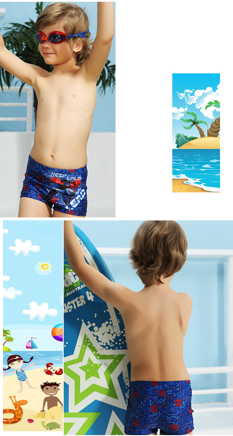Đồ bơi bé trai Chau Ke Boxer Avengers Marvel Áo tắm hoạt hình Marvel Quần short người nhện nhanh khô đồ bơi cho bé gái