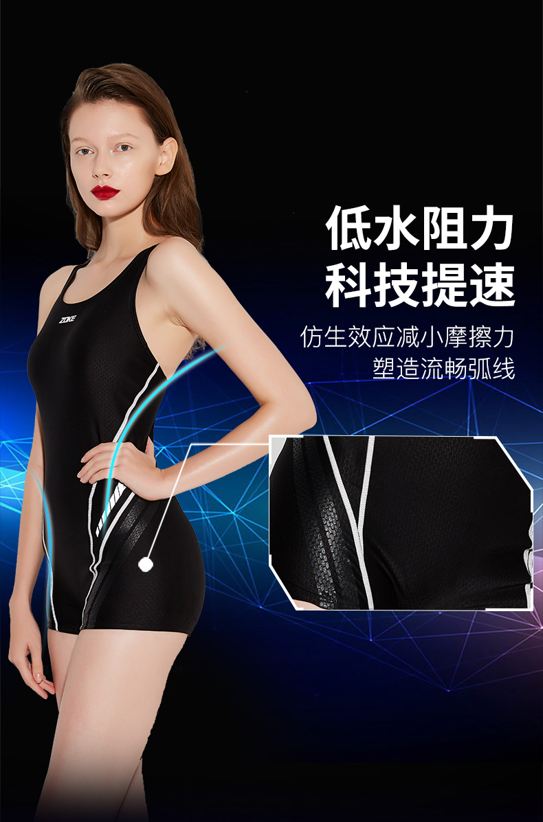 Zoke một mảnh áo tắm nữ bảo thủ mỏng boxer đồ bơi chuyên nghiệp thể thao nữ lớn kích thước che bụng áo tắm trở lại - Bộ đồ bơi One Piece áo bơi liền thân cho bé gái