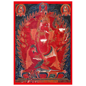 Red Elephant Nose God of Wealth Thangka Buddha Bodhisattva Buddha Niche Decoration Tantric Protection Hanging Painting T