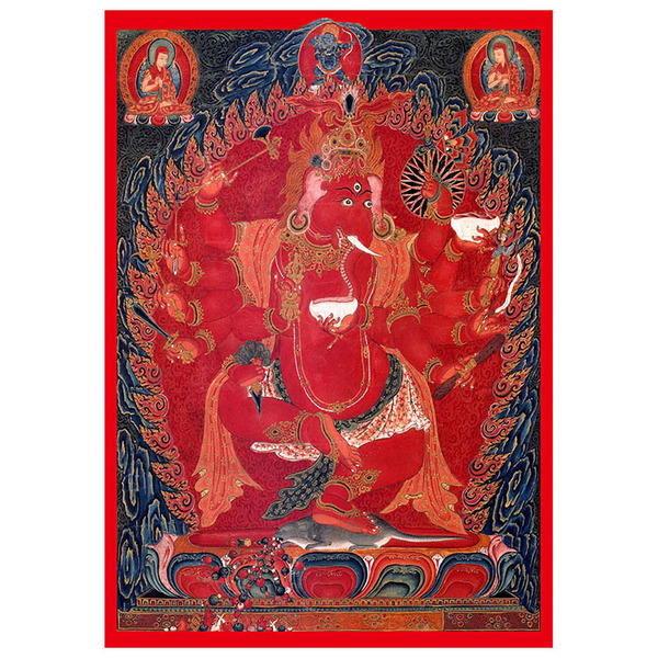 Red Elephant Nose God of Wealth Thangka Buddha Bodhisattva Buddha Niche Decoration Tantric Protection Hanging Painting Table Photo Paper Plastic Seal Buddha Painting Statue