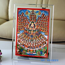 Customized Gelugpa conversion picture Shakyamuni Buddha painting photo paper plastic seal tantric thangka photo frame setting
