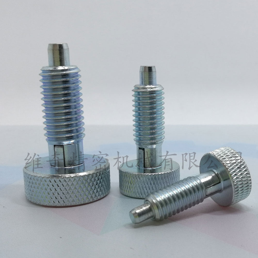 Carbon steel Zinc plated latch Indexing pin Pin Knurled latch type knob Plunger Metric coarse thread