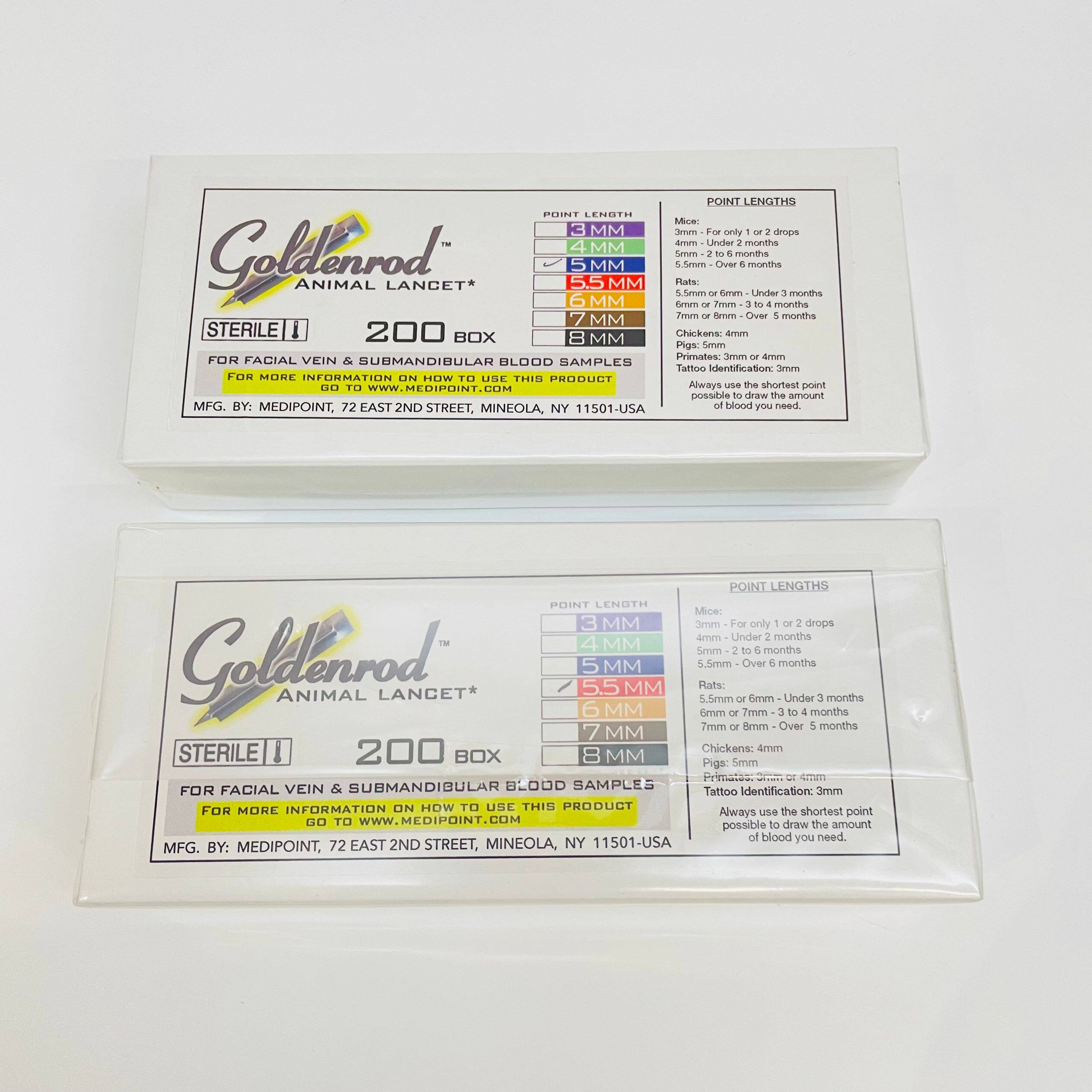 Goldenrod动物采血针 实验用无菌针头 GR-5mm采血针美国进口