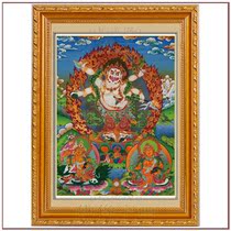 Tim Fuhui Buddha statue knots white six-arm Mahagara Buddha Bodhisattva picture hanging painting Thangka paper double-sided 5788