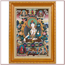 Tim Fuhui has a beautiful relationship with the Buddhas decorative painting like Tantric White Duomao portrait picture Thangka photo paper G