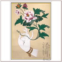 White Tara Ubala Longevity Flower Thangka Mandala Chinese and Tibetan Portraits Photo Frame Ornaments Decorative Painting