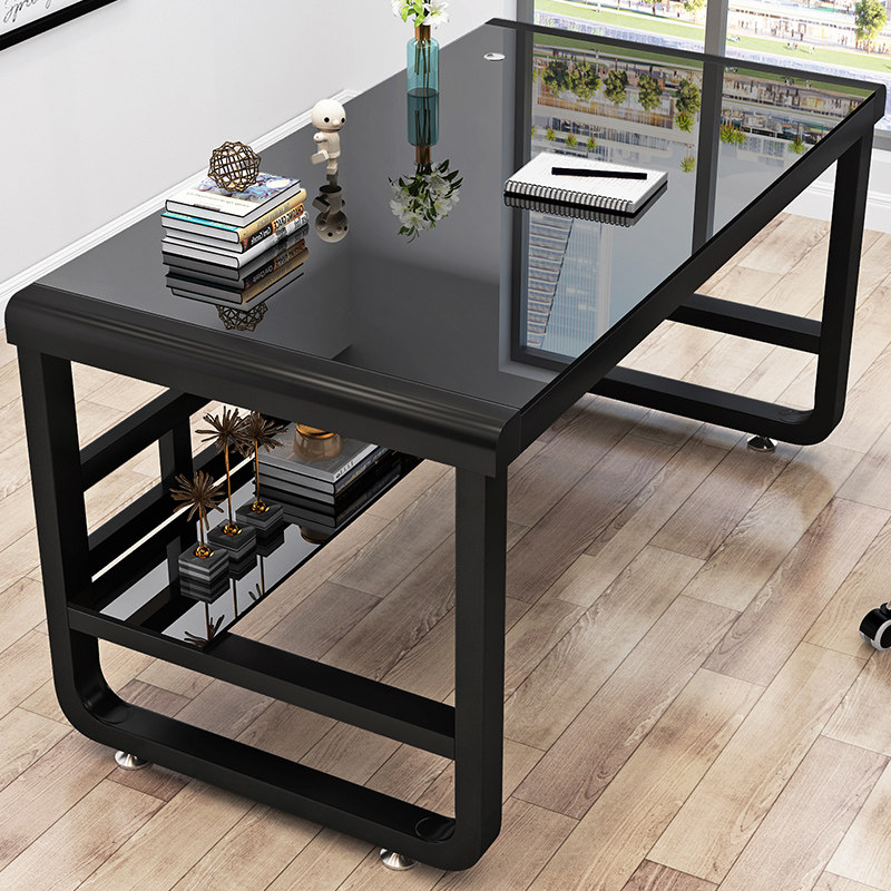 Computer Desk Desktop Home Tempered Glass Desk Bedroom Desk Simple Modern Desk Student Study Desk