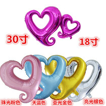  Promotional 18-inch 30-inch 43-inch gogo heart pull gogo heart wedding party decoration decoration modeling aluminum foil balloon