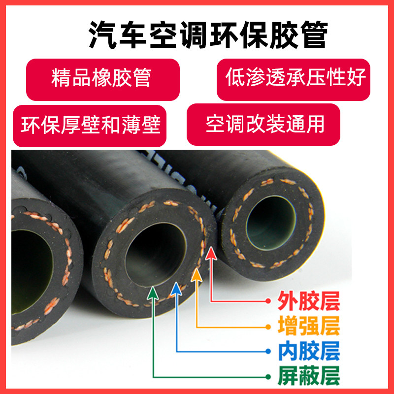 Automotive air conditioning hose 134a thin wall thin wall environmentally friendly pipe excavator converted general accessories
