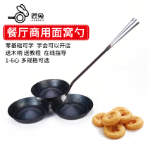 Wuhan authentic small Roche noodle spoon commercial deepened and convex hand-forged fried noodle nest spoon mold