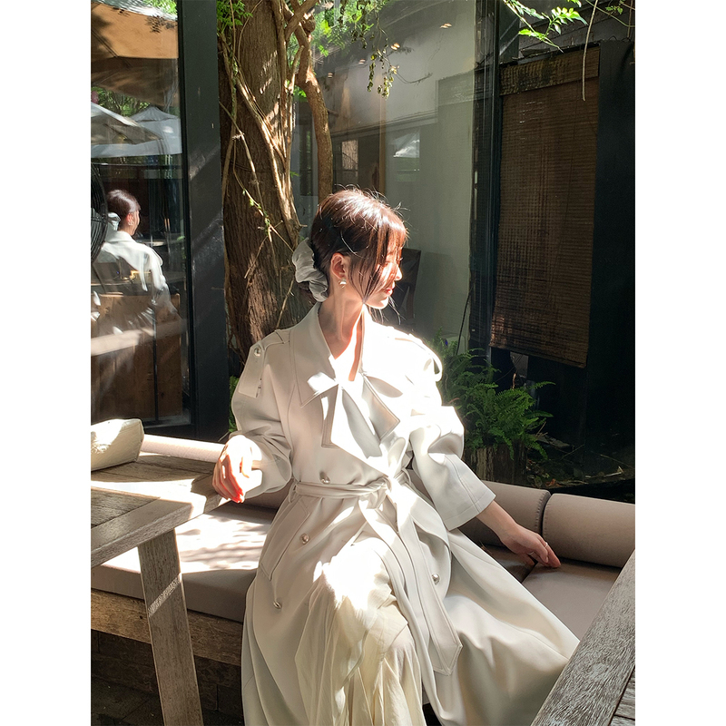 Icelolly【London Weekend】Very Stylish Trench Coat for Petite Women, 2026 Spring and Autumn White Coat Icelolly【London Weekend】Very Stylish Trench Coat for Petite Women, 2026 Spring and Autumn White Coat