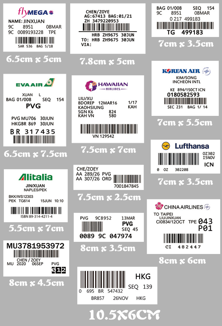 [USD 8.28] 13 airport boarding passes checked in barcode disallowed