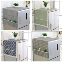 Refrigerator towel cover cloth dust cloth single double door refrigerator oil-proof kitchen microwave oven washing Hood hemp cotton Nordic wind