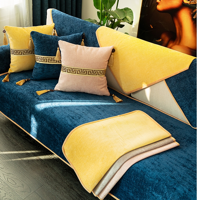 Lixin Chinese sofa cushion anti-slip four seasons of general manganese leather light luxury all-inclusive cover cover cushion