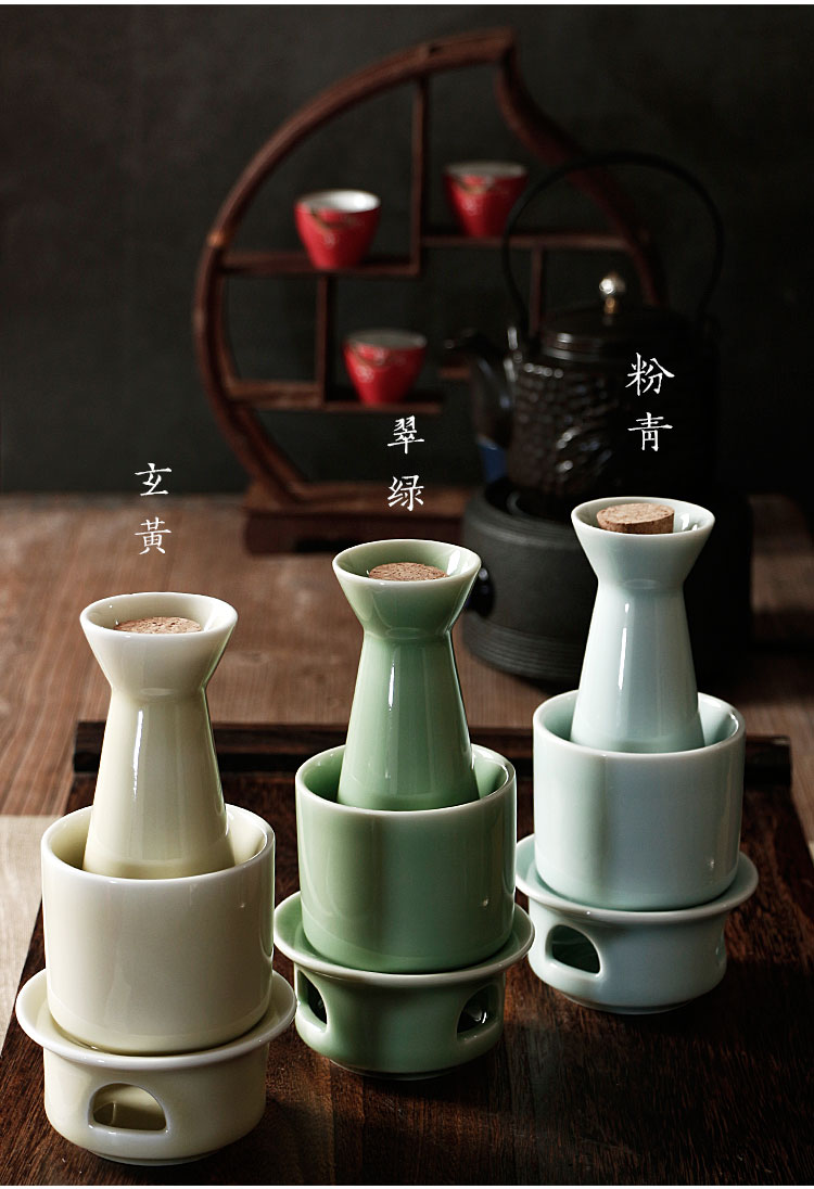 Rượu ấm shochu nhà rượu vang vàng rượu vang nóng đặt rượu vang trắng Rượu vang thủy tinh gốm sứ shochu - Rượu vang ly rượu vang đỏ