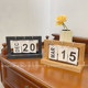 Page flip calendar 2024 creative retro desk calendar wooden ins style desk decoration ornaments solid wood perpetual calendar