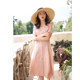JUJU custom French retro tea break doll collar shirt dress slim waist mini fresh women summer