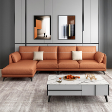 Диван 意式轻奢科技布客厅极简现代简约乳胶小户型组合免洗北欧布艺沙发