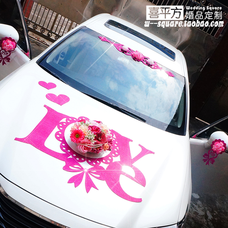 LOVE wedding gift car decoration wedding gift car decoration flower car decoration head flower LOVE word flower car