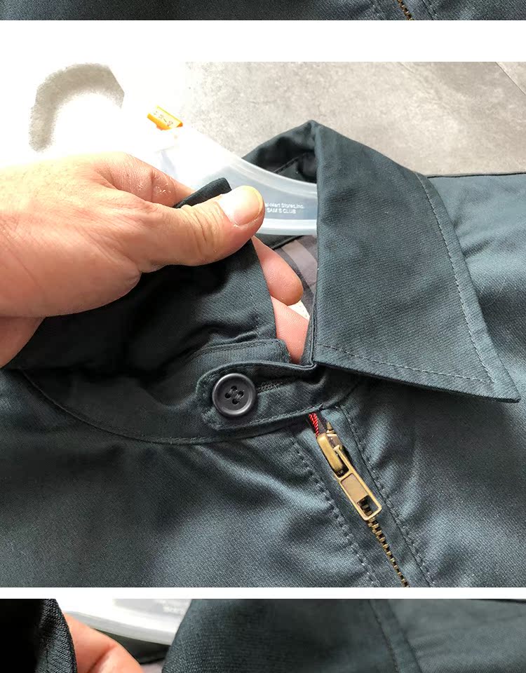 Áo khoác cotton mùa thu cho nam Áo khoác lửng nam kinh doanh hàng đầu giản dị Áo khoác lửng nam đơn giản Kích thước lớn áo khoác thể thao
