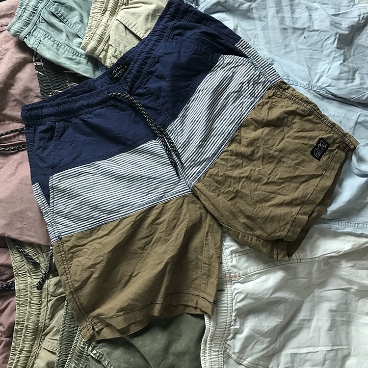 Mùa hè của nam giới quần short bãi biển rửa cũ American Casual nam mùa hè Casual Home Shorts