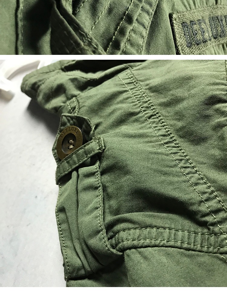 Mùa thu nam áo mỏng Bông giặt cũ retro M65 quân đội nhiều túi đứng cổ áo khoác nam áo khoác gió nam cao cấp