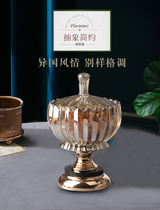 Creative crystal glass sugar jar with lid European style living room coffee table sugar jar candy box ornament storage jar large