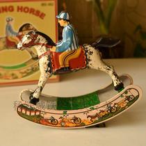 Rare iron City Children clockwork iron toys Nostalgic retro collection Birthday gifts Jewelry props display Rocking horse