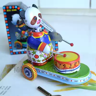 Rare Iron City-After 80 memories of clockwork iron toys, National goods nostalgic collection gifts little panda playing drums