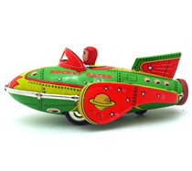 80 back nostalgic tin toy clockwork upper chord upper chain Child parent-child hand classic collection Cosmic Spaceship Inertia