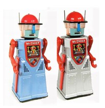 80 back nostalgic tin toy clockwork upper chord upper chain electric motor robot Man classic collection Child parent-child decompression