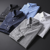 Clear and refreshing 100 hitchhiking classic foreign trade mens clothing cut tail goods fall swarm with long sleeve shirt pure color shirt