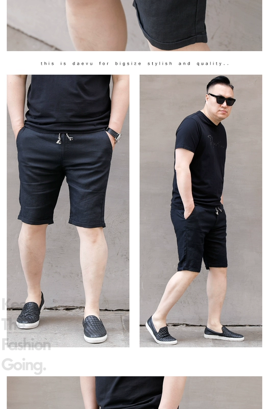 Mùa hè phong cách mới vải lanh Nhật Bản chất liệu cotton mỏng thủy triều người đàn ông chân nhỏ lớn cộng với chất béo cộng với kích thước quần short nam giản dị quần năm điểm - Quần short