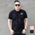 Mùa hè mới thêm kích thước lớn quần áo nam điểm thủy triều nam cộng với phân bón tăng nam áo sơ mi POLO ngắn tay áo thun áo phông polo Polo