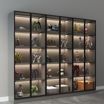 Light luxury glass door hand-made cabinet Lego model display cabinet solid wood statue display cabinet storage locker
