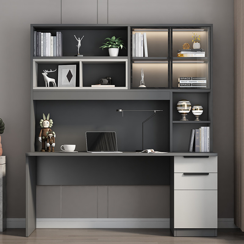 Computer desk desktop home simple office storage combination desk student bedroom desk bookshelf one desk