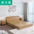 Hiện đại giường tấm nhỏ gọn 1,2 m 1,5 m 1,8 m giường đôi lưu trữ bằng gỗ kiểu Nhật lưu trữ tatami - Giường giuong ngu Giường